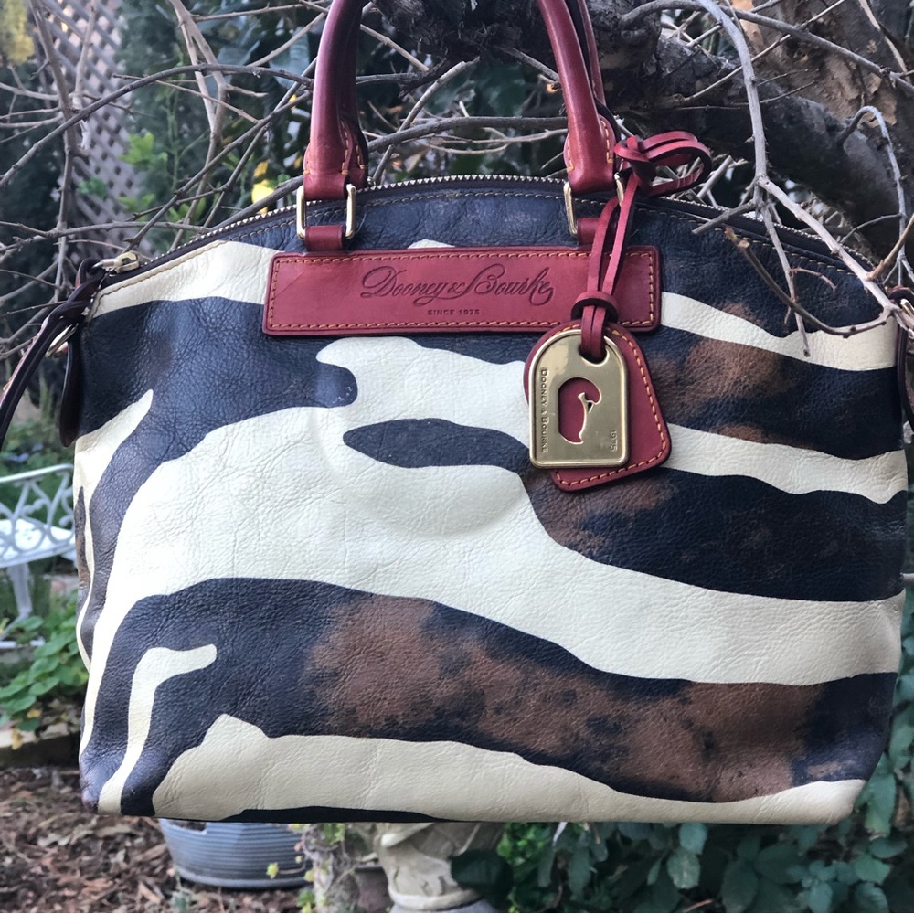 Dooney & Bourke Florentine Vachetta Zebra Satchel/Tote - Picture 3 of 11